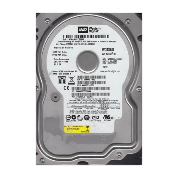 WD800JD-22LSA1 - Western Digital Caviar SE 80GB 7200RPM SATA 1.5Gb/s 8MB Cache 3.5-Inch Hard Drive
