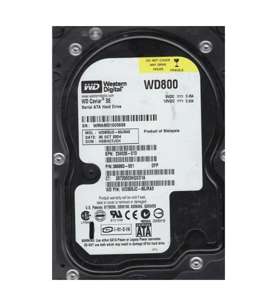 WD800JD-60JRA0 - Western Digital Caviar SE 80GB 7200RPM SATA 1.5Gb/s 8MB Cache 3.5-Inch Hard Drive