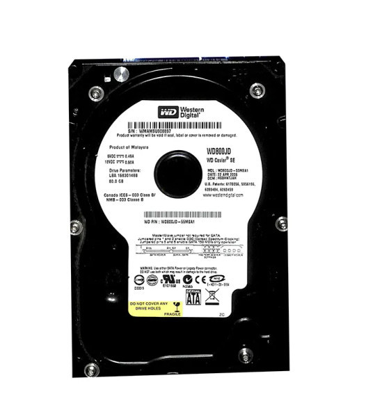 WD800JD-55MSA1 - Western Digital Caviar SE 80GB 7200RPM SATA 1.5Gb/s 8MB Cache 3.5-Inch Hard Drive