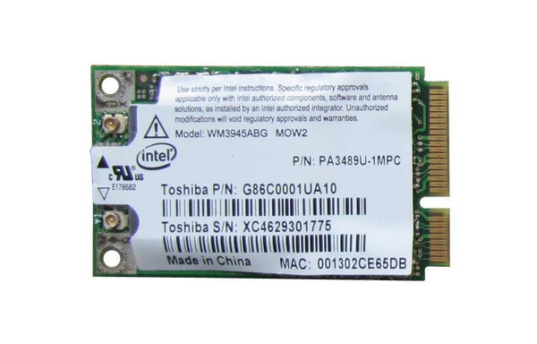 B94WM3945ABG - Intel PRO/Wireless 3945ABG 54Mbps IEEE 802.11a/b/g Mini PCI Express Wireless Network Adapter