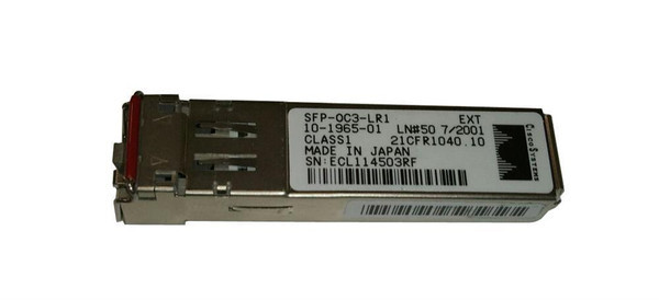 SFP-OC3-LR1= - Cisco 155Mb/s OC-3/STM-1 LR-1 Single-Mode Fibre 1310nm 40km LC Connector SFP Transceiver Module