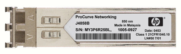 JC876A - HP X126 1Gb/s 1000Base-SX Multi-Mode Fibre 850nm 550m LC Connector SFP mini-GBIC Transceiver Module