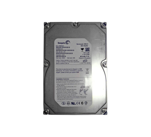 ST3500841AS - Seagate BarraCuda 7200.9 Series 500GB 7200RPM SATA 3Gb/s 8MB Cache CE 3.5-Inch Hard Drive