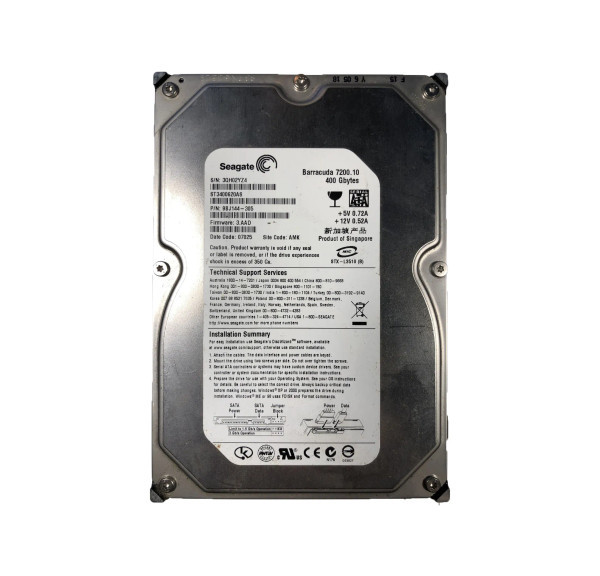 ST3400620AS - Seagate BarraCuda 7200.10 Series 400GB 7200RPM SATA 3Gb/s 16MB Cache CE 3.5-Inch Hard Drive