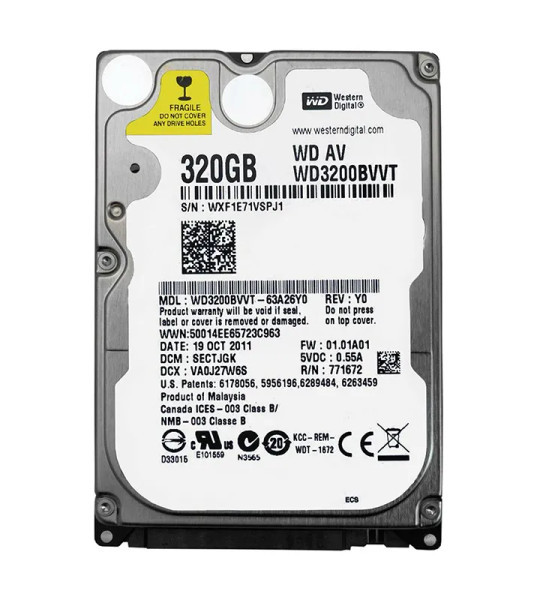 WD3200BVVT - Western Digital AV 320GB 5400RPM SATA 3Gb/s 8MB Cache RoHS 2.5-Inch Hard Drive