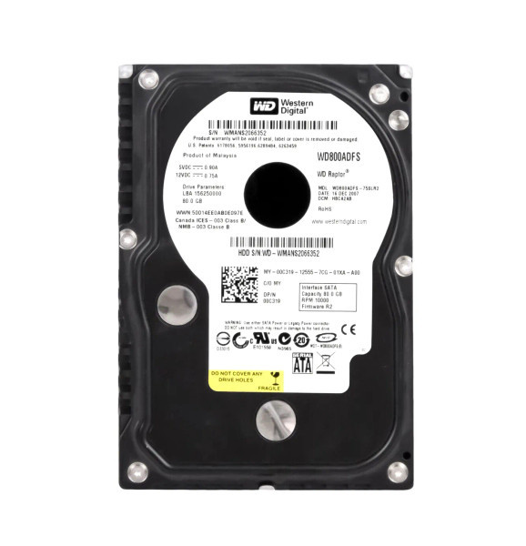 00C319 - Dell 80GB 10000RPM SATA 3.0 Gbps 3.5 16MB Cache Hard Drive