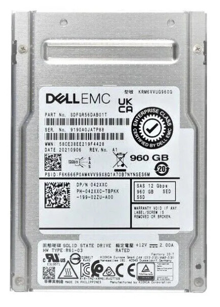 SDFGR56DAB01T - Dell 960GB SAS 12Gb/s Mixed Use 2.5-Inch Solid State Drive