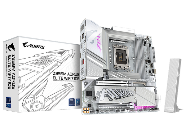 Z890M A ELITE WF7 ICE - GIGABYTE LGA 1851 ATX Motherboard DDR5 3x M.2 Ultra Core Series 2