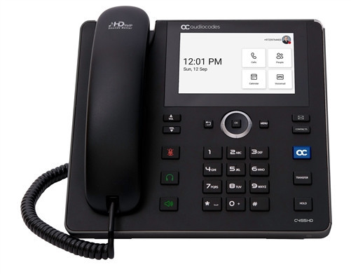 TEAMS-C455HDPS-DBW - AudioCodes C455HD 8-Lines Touch Screen IP Phone