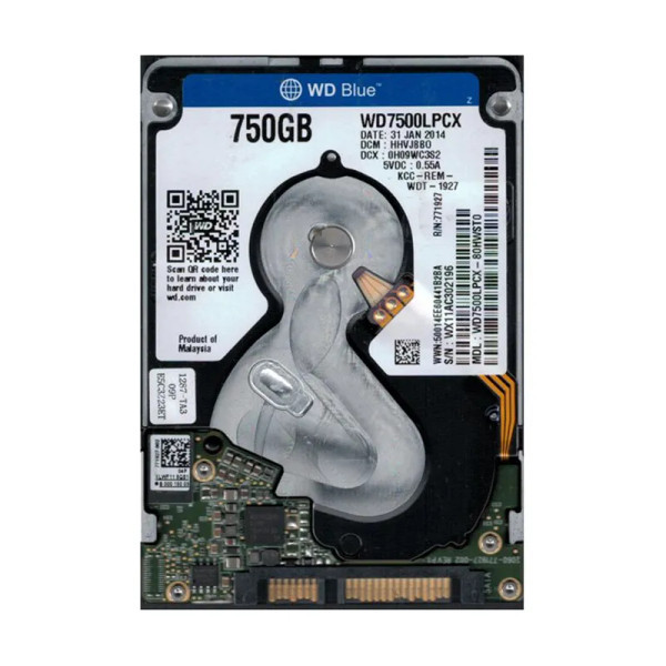 WD7500LPCX-80HWST0 - Western Digital Blue 750GB 5400RPM SATA 6Gb/s 16MB Cache RoHS 2.5-Inch Hard Drive