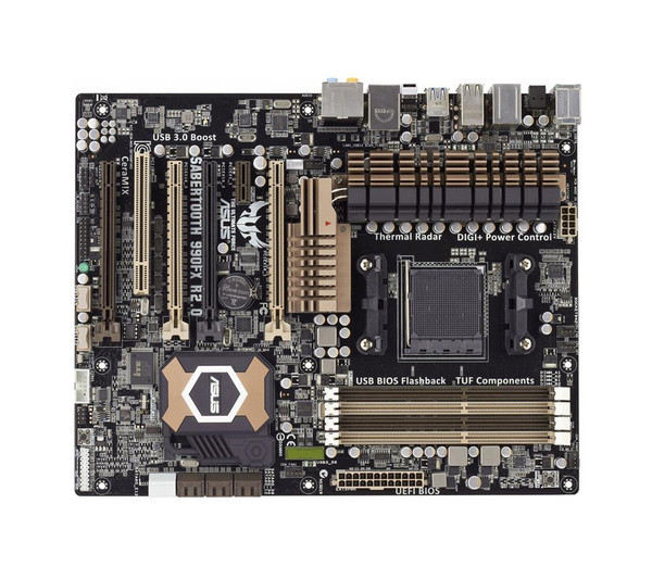 SABERTOOTH990R2 - Asus Socket AM3+ AMD 990FX/ SB950 Chipset AMD FX/ AMD Phenom II/ Athlon II/ Sempron 100 Series Processors Support DDR3 4x DIMM 6x