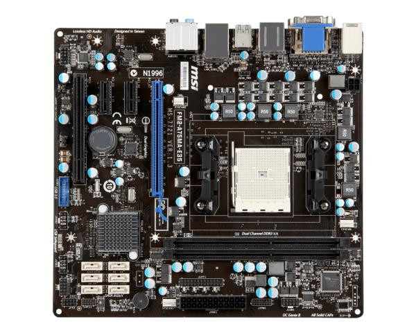 FM2-A75MA-E35-A1 - MSI Socket FM2 AMD A75 Chipset Support DDR3 2x DIMM 6x SATA3 6.0Gb/s Micro-ATX Motherboard