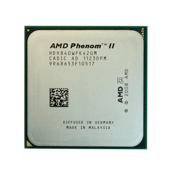 HDX840WFK42GM - AMD Phenom II X4 840 Quad-Core 3.20GHz 4.00GT/s 2MB L3 Cache Socket AM2+ Processor Upgrade