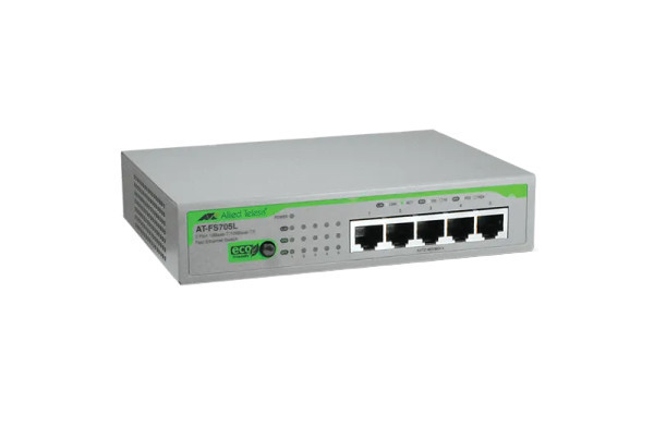 AT-FS705L-50 - Allied Telesis 5-Port 10/100Base-TX Fast Ethernet Layer 2 Unmanaged Rack-Mountable Network Switch