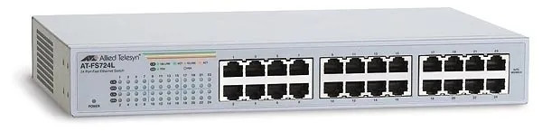 AT-FS724L-10 - Allied Telesis 24-Port 10/100Base-TX Fast Ethernet Layer 2 Unmanaged Rack-Mountable Network Switch