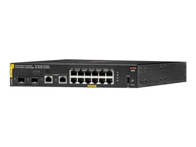 R8N89A - HPE Aruba CX 6000 Switch 12 PoE+ Ports 1GbE + 2 SFP + 2 RJ-45 Layer 2 Managed Stackable 1U Rack-Mount