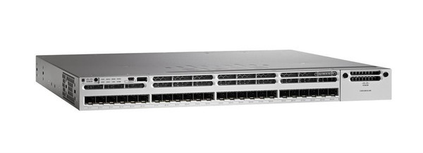 WS-C3850-24S-E - Cisco Catalyst 3850 Series 3850-24S 24 x SFP Ports 1000Base-X Layer3 Managed 1U Rack-mountable Gigabit Ethernet Network Switch