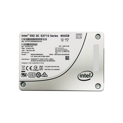 SSDSC2BA800G4 - Intel DC S3710 Series 800GB MLC SATA 6Gbps High Endurance (AES-256 / PLP) 2.5-inch Internal Solid State Drive (SSD)