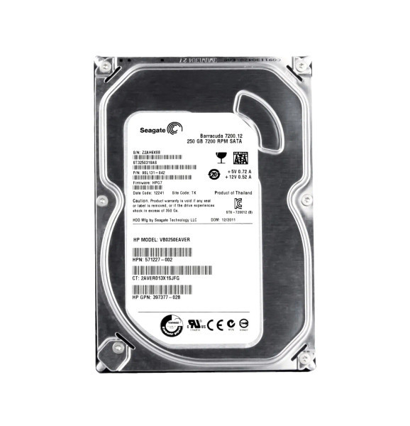 VB0250EAVER - HP 250GB 7200RPM ETY SATA 3Gb/s Hot-Pluggable 3.5-Inch Hard Drive for ProLiant Servers
