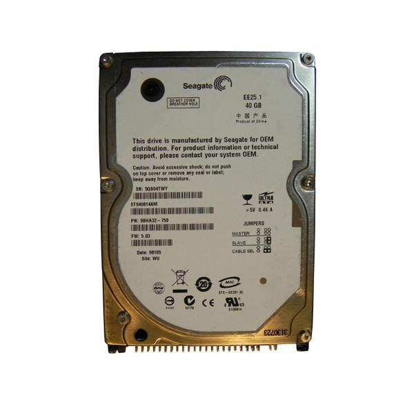 ST940814AM - Seagate EE25.1 40GB IDE Ultra ATA/100 ATA-6 5400RPM 8MB Cache 2.5-Inch Plug-in Module Hard Drive