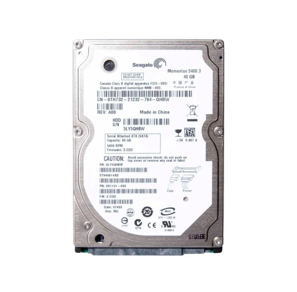 ST940814AS - Seagate Momentus 5400.3 40GB 5400RPM SATA 1.5Gb/s 8MB Cache 2.5-Inch Hard Drive