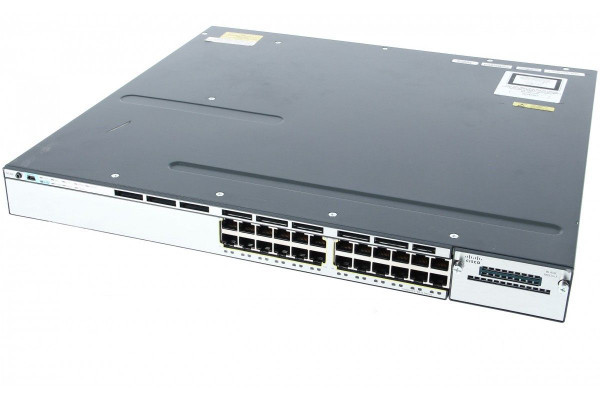 WS-C3750X-24T-L - Cisco Catalyst 3750-X, 24x 10/100/1000Base-T, Layer 3 Managed, 1U Rack-Mountable Gigabit Switch