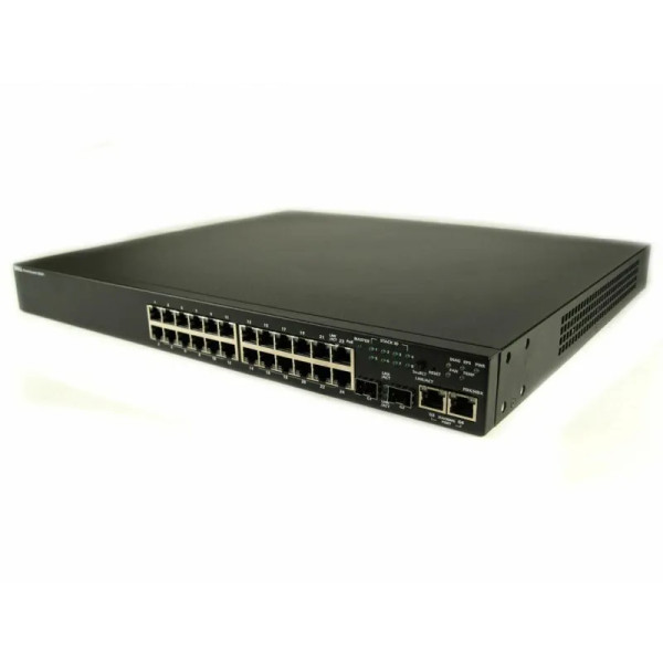 PCT3524P - Dell 24-Port PoE 10/100Base-T Managed Stackable Fast Ethernet Switch 2 Shared SFP Ports Rack-Mountable