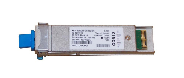 10-1989-03= - Cisco XFP-10GLR-OC192SRXFP 10Gbps 10GBase-LR/LW Single-Mode Fiber 10km 1310nm Duplex LC Connector