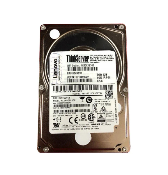 4XB0K12340 - Lenovo 300GB 10000RPM SAS 12Gb/s Hot-Swappable 2.5-inch Hard Drive with 3.5-inch Tray Enterprise Storage for ThinkServer TS640
