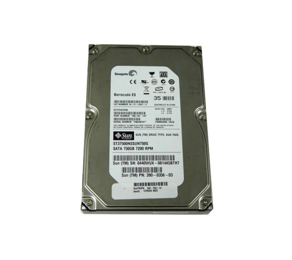 ST37500NSSUN750G - Sun 750GB 7200RPM SATA 3Gb/s 16MB Cache 3.5-Inch Hard Drive