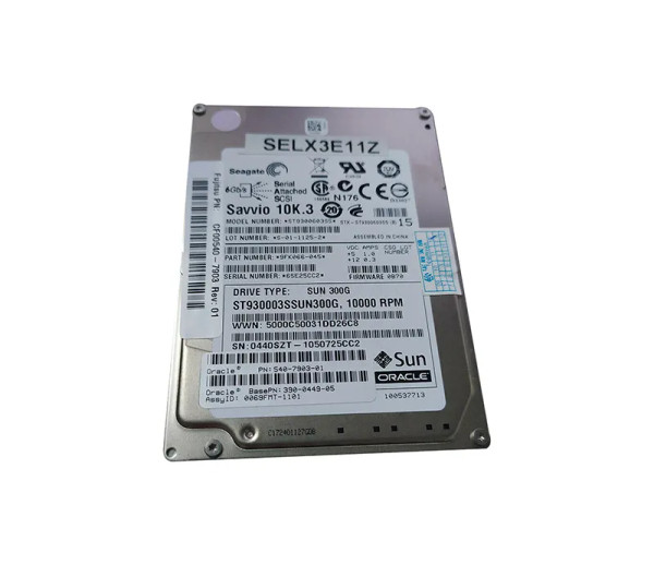 ST930003SSUN300G - Sun 300GB 10000RPM SAS 6Gb/s Hot-Pluggable 16MB Cache 2.5-Inch Hard Drive