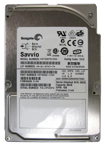 ST936701SS - Seagate Savvio 10K.1 Series 36.7GB 10000RPM SAS 3Gb/s 8MB Cache 512 2.5-Inch Hard Drive