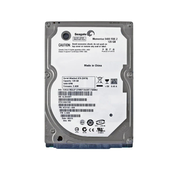 ST9120827AS - Seagate 120GB 5400RPM SATA 1.5Gb/s 8MB Cache 2.5-inch Hard Drive
