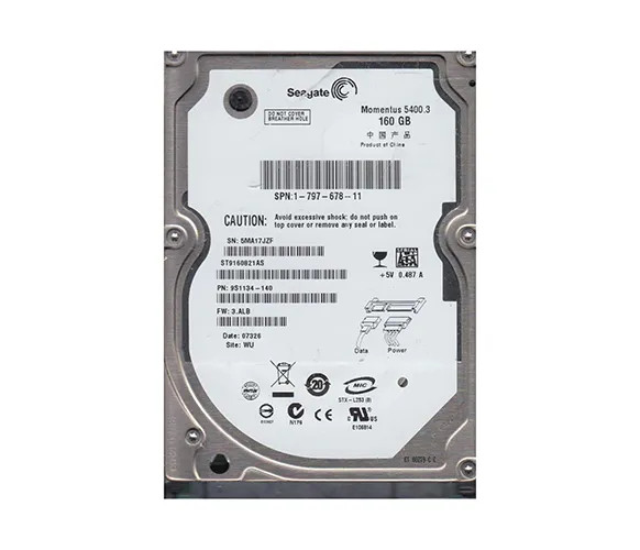 ST9160821AS - Seagate Momentus 5400.3 Series 160GB 5400RPM SATA 1.5Gb/s 8MB Cache CE 2.5-Inch Hard Drive