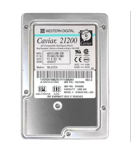 WDAC21200 - Western Digital Caviar 1.2GB 5200RPM EIDE 128KB Cache 3.5-Inch Hard Drive