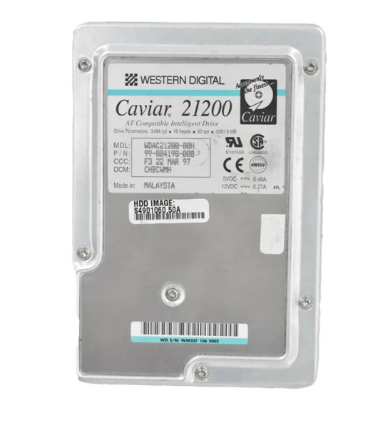 WDAC21200-00H - Western Digital Caviar 1.2GB 5200RPM EIDE 128KB Cache 3.5-Inch Hard Drive