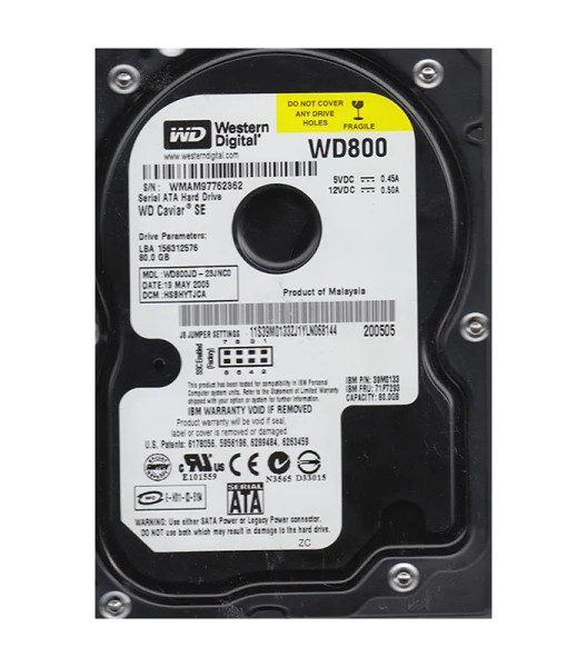 WD800JD-23JNC0 - Western Digital Caviar SE 80GB 7200RPM SATA 1.5Gb/s 8MB Cache 3.5-Inch Hard Drive