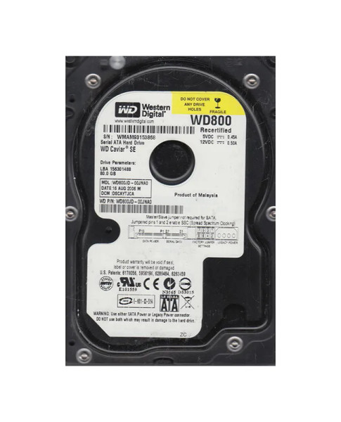 WD800JD-00JNA0 - Western Digital Caviar SE 80GB 7200RPM SATA 1.5Gb/s 8MB Cache 3.5-Inch Hard Drive