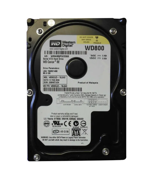 WD800JD-19LSA0 - Western Digital Caviar SE 80GB 7200RPM SATA 1.5Gb/s 8MB Cache 3.5-Inch Hard Drive