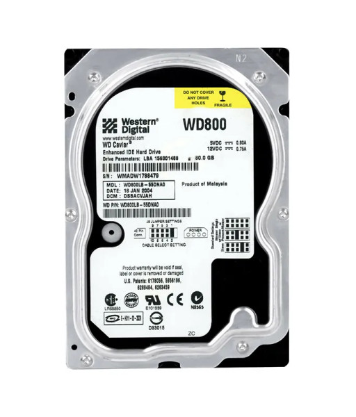 WD800LB - Western Digital Caviar Blue 80GB 7200RPM EIDE 2MB Cache CE 3.5-Inch Hard Drive