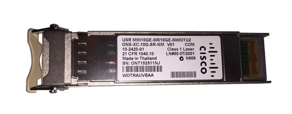 10-2420-01= - Cisco 10Gbps 10GBase-SR Multi-mode Fiber 300m 850nm Duplex LC Connector XFP Transceiver Module