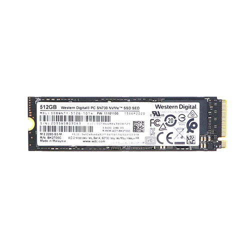 SDBQNTY-512G-1014 - Western Digital PC SN730 512GB SED Triple-Level Cell PCI Express NVMe 3.0 x4 M.2 2280 Solid State Drive