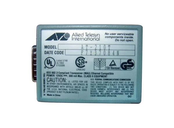 AT-210TS-070 - Allied Telesis 10Mb/s 10Base-T AUI to RJ-45 Micro Transceiver Module