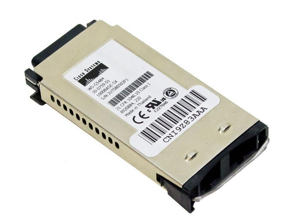 WS-G5484-1000-RF - Cisco 1Gbps 1000Base-SX Multi-mode Fiber 550m 850nm Duplex SC Connector GBIC Transceiver Module