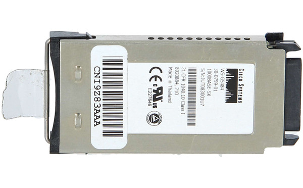 WS-G5484 - Cisco 1Gb/s 1000Base-SX Multi-Mode Fiber 550m 850nm Duplex SC Connector GBIC Transceiver Module