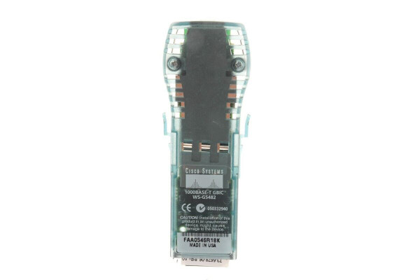 WS-G5482 - Cisco 1Gb/s 1000Base-T Copper 100m RJ-45 Connector GBIC Transceiver Module