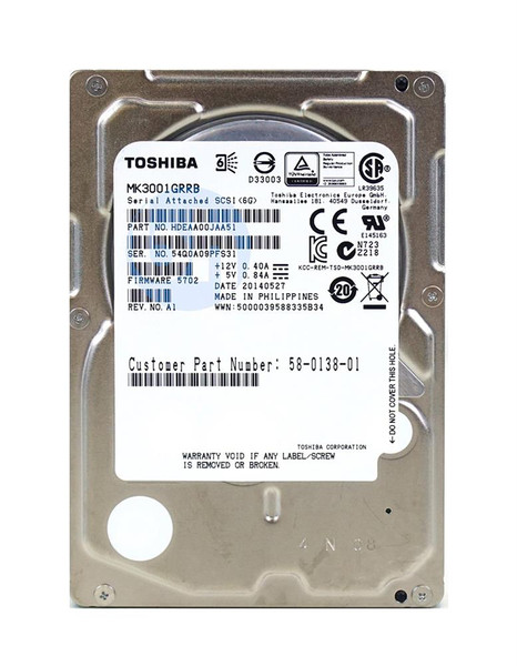 58-0138-01-RF - Cisco 300GB 15000RPM SAS 6Gb/S 2.5-Inch Hard Drive