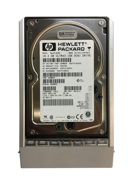 P2473-60001 - HP 18.2GB 10000RPM Ultra160 SCSI Hot Swappable LVD 80-Pin 3.5-Inch Hard Drive