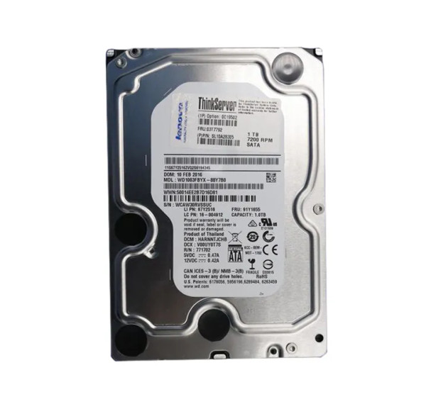 03T7792 - Lenovo 1TB 7200RPM SATA 6Gb/s 64MB Cache 3.5-Inch Hard Drive for ThinkServer TS440