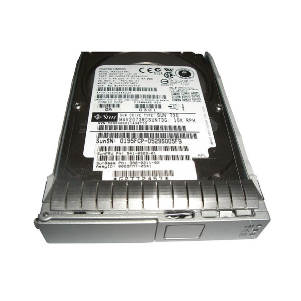 390-0211-02 - Sun 73GB 10000RPM SAS 3Gb/s 8MB Cache Hot-Pluggable 2.5-Inch Hard Drive